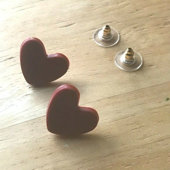 Handmade Heart Earrings Posts Polymer Clay Valentine Birthday Romance Cu… - Picture 4 of 7